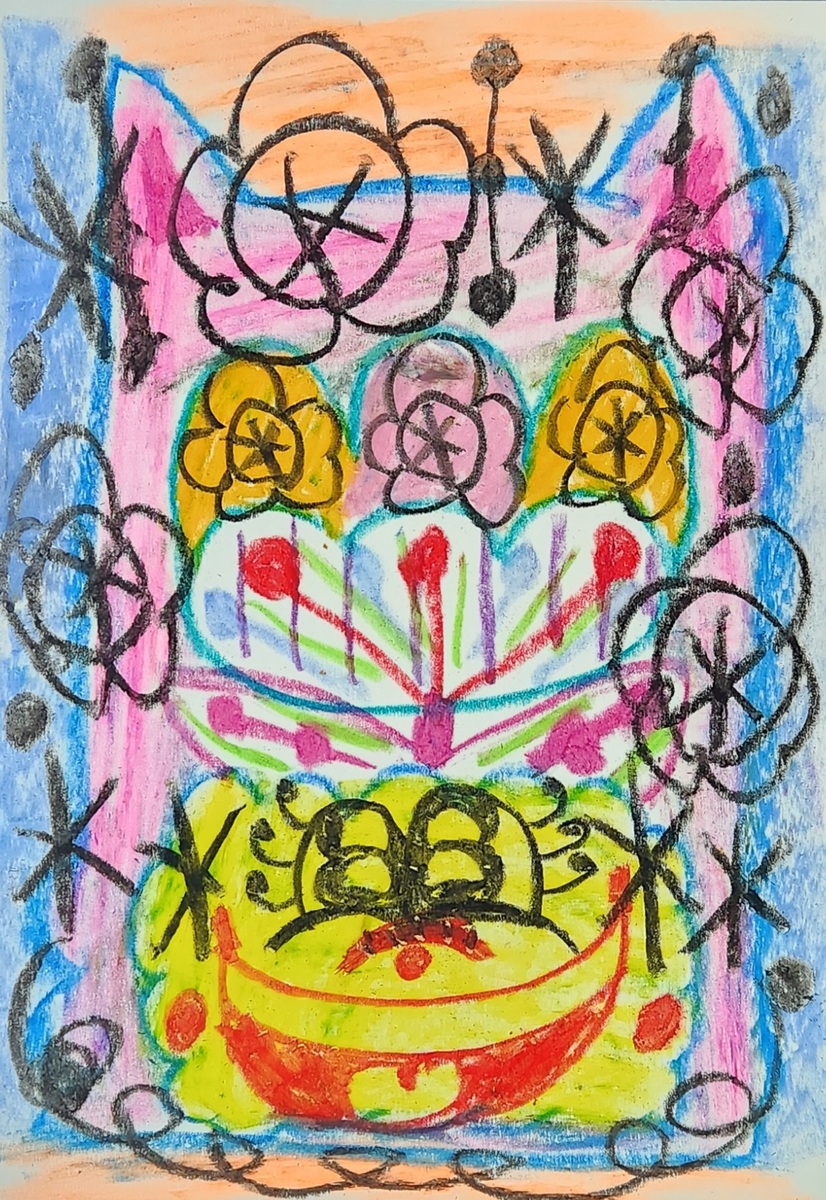 ねことチューリップ