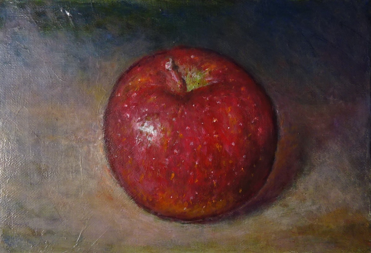 赤いリンゴ 油彩 SM