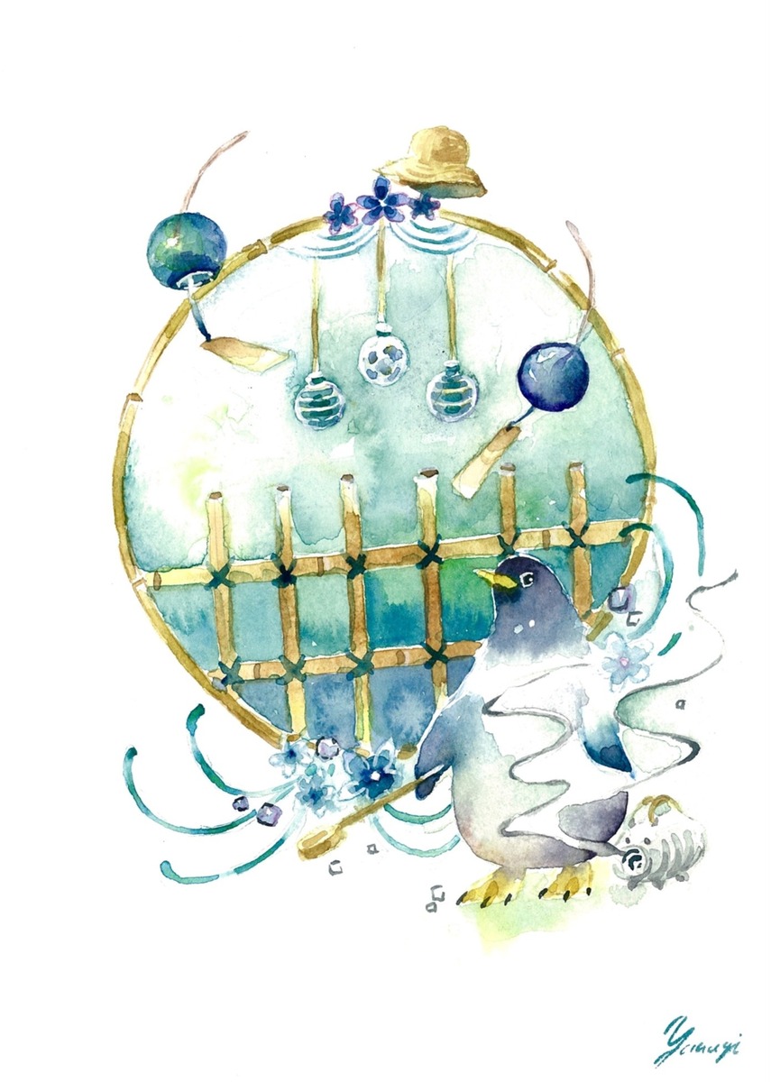 水彩画 原画 鈴