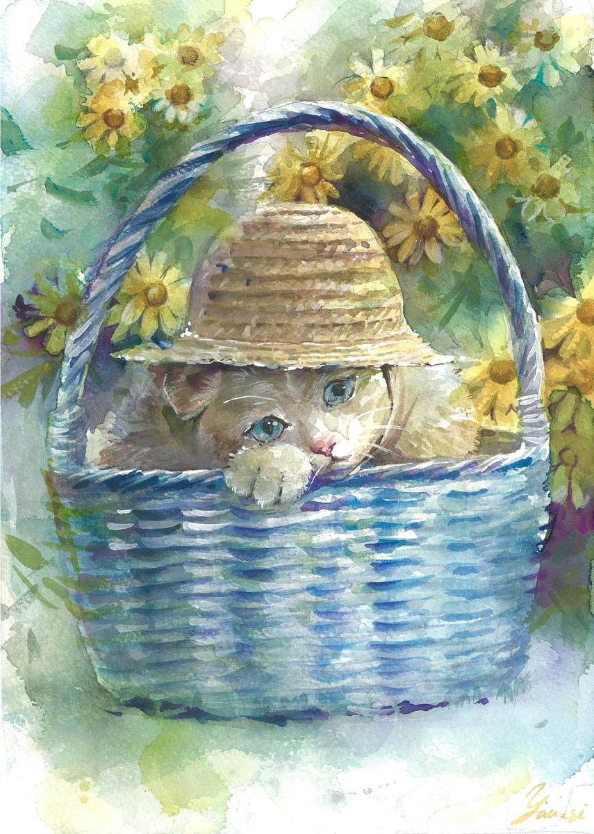 水彩画 原画 葵