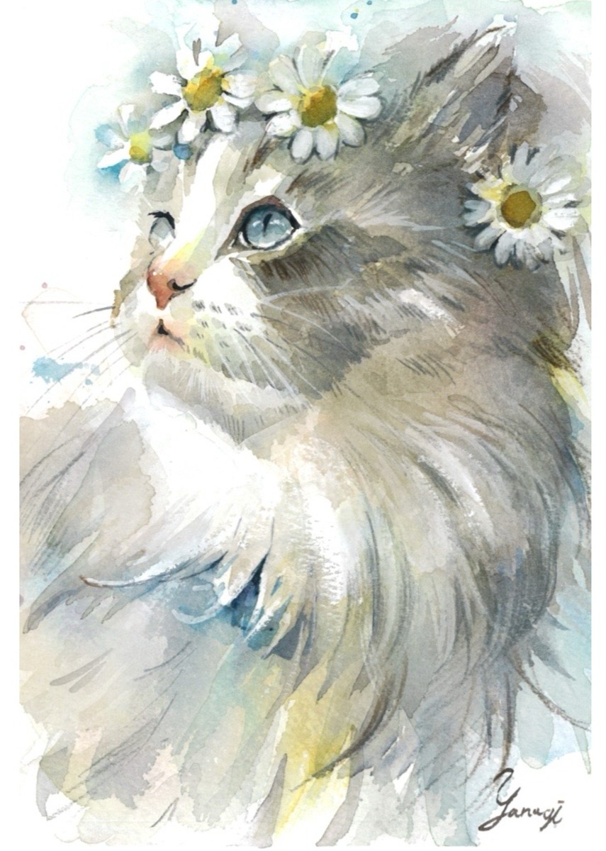 水彩画 原画 デイジー