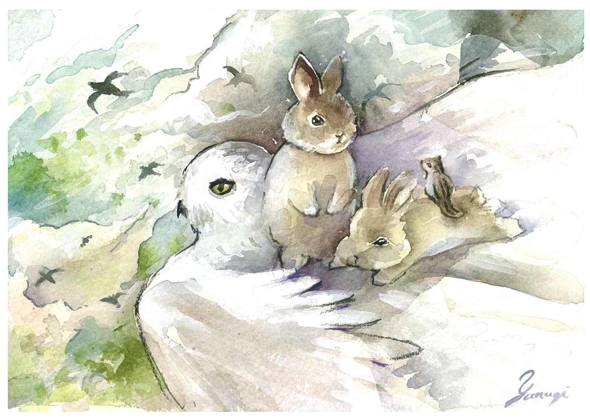 水彩画 原画 浪漫飛行