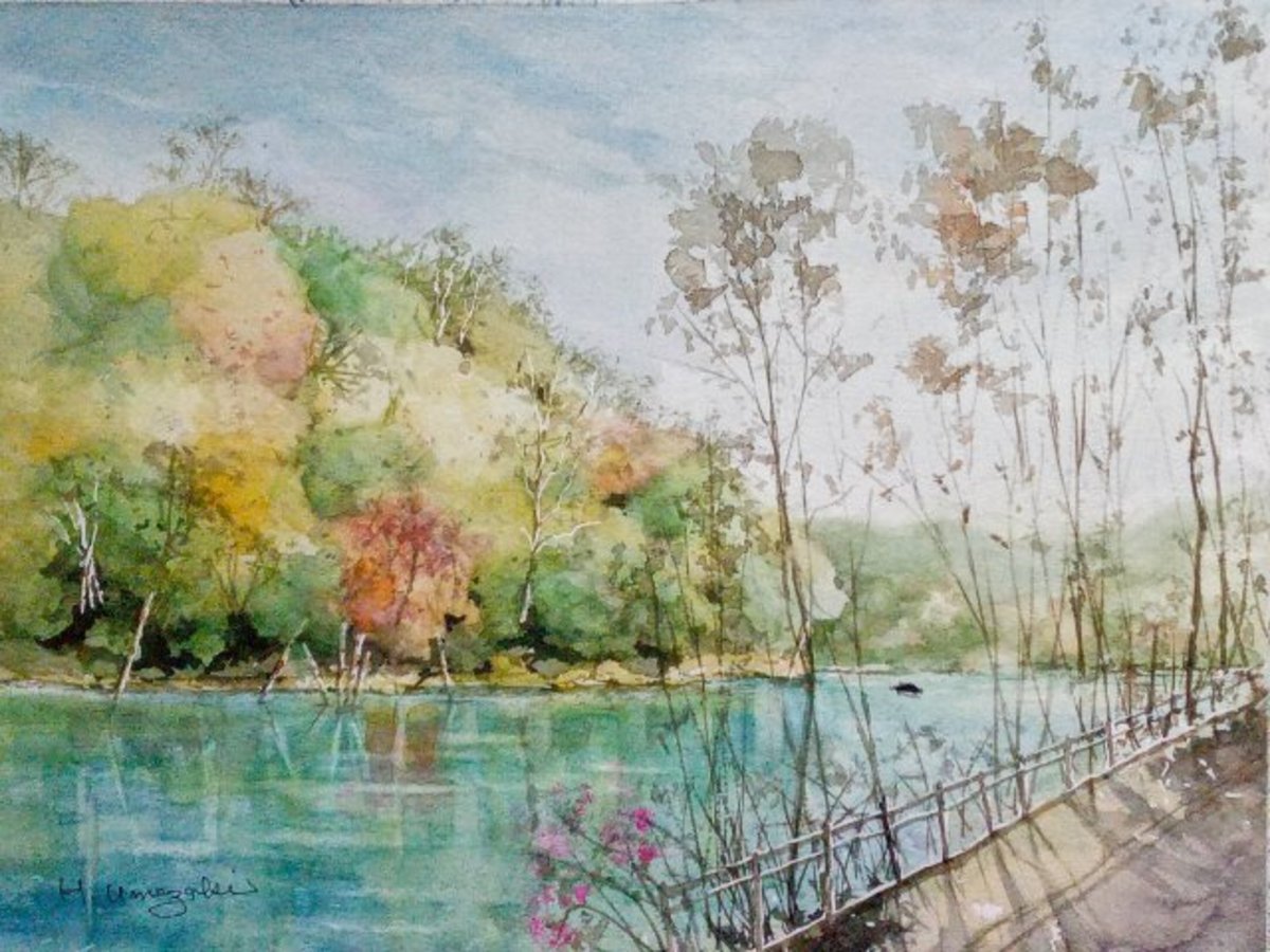 紅葉の池のある公園2