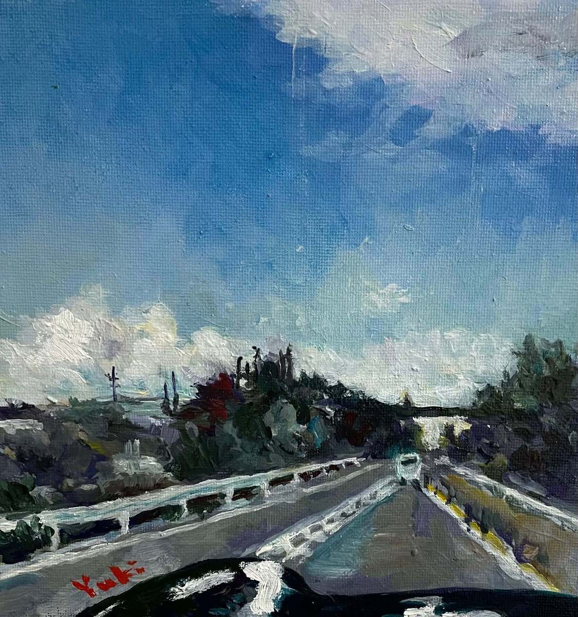 助手席から見てた