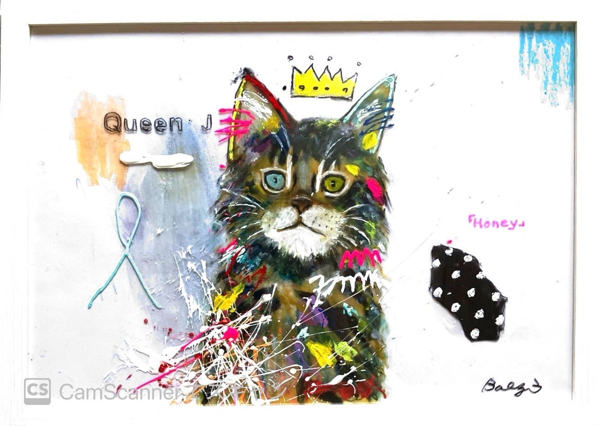 【Queen.J】No.2 A4サイズ額装付き ガラスアート(アクリル板)