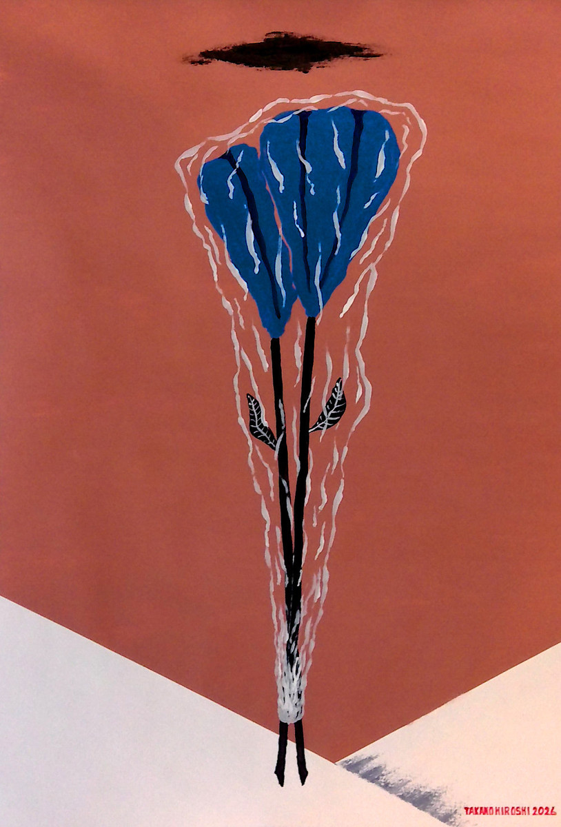 ビニール袋に包まれた青い花(大)