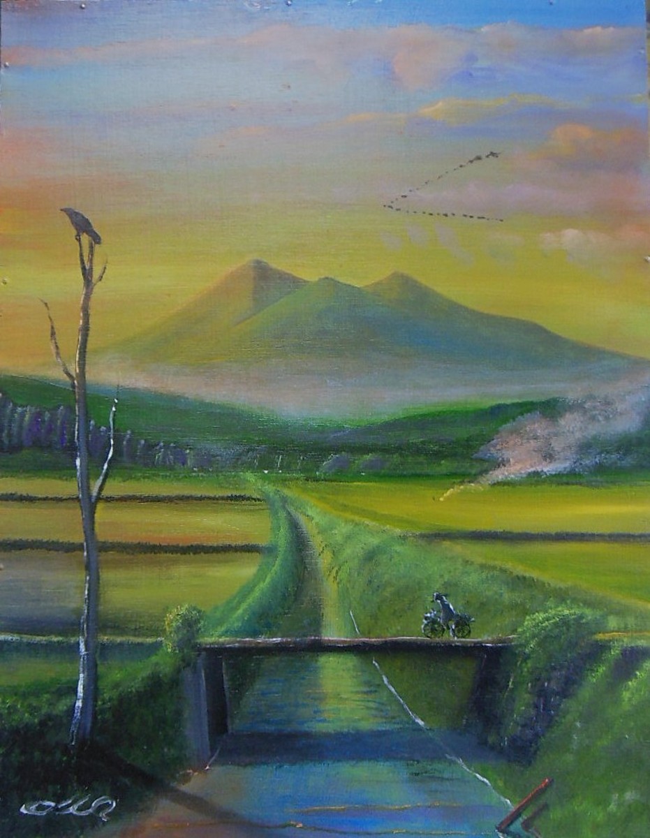 夕暮れの帰り道 f-6号