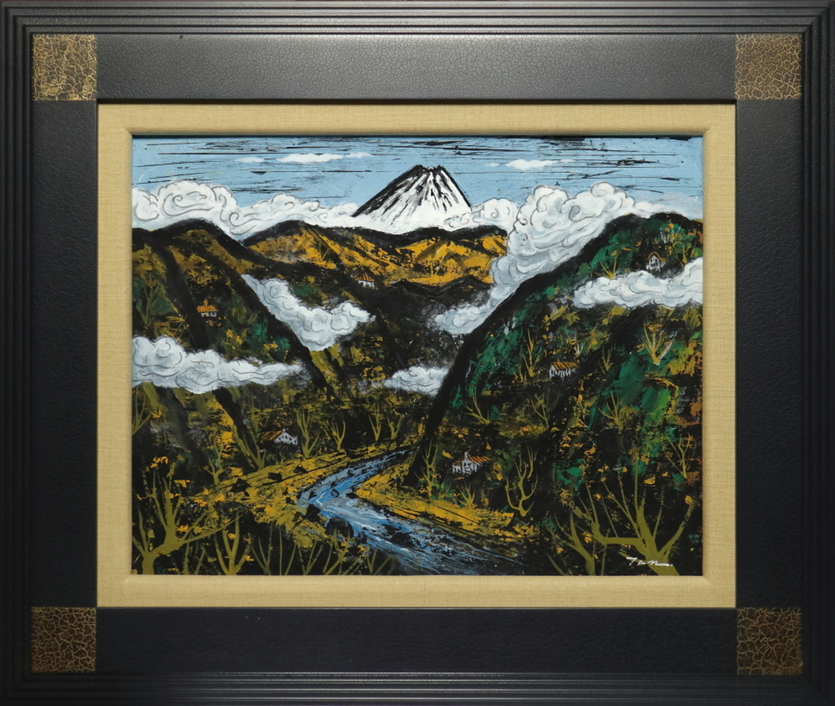 「富 士」(NO.2607) 6号F ケント紙にアクリル絵の具