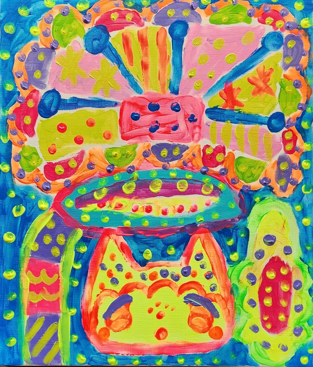 ドでか花とねこ