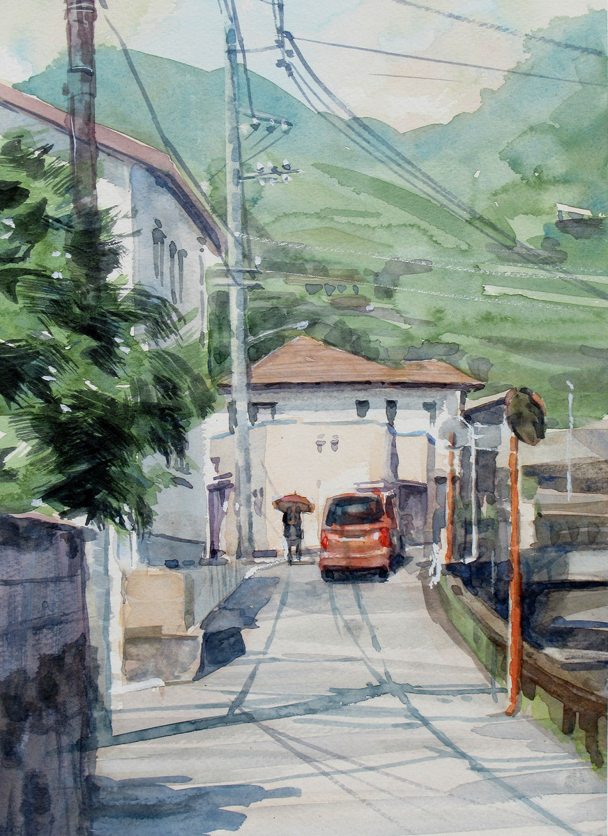 別府、河辺の風景