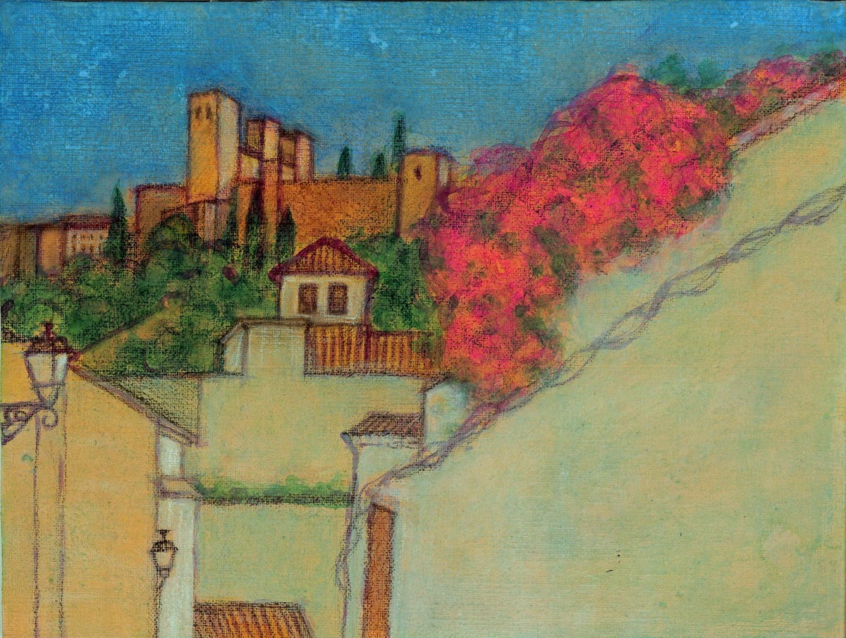 ブーゲンビレア咲く路地