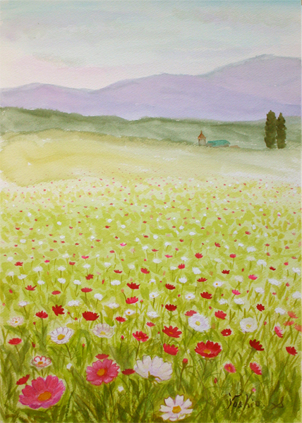 「コスモス」 by 齋藤義雄｜アート・絵画の販売(通販)サイト Artmeter 国内最大級のインディーズアート専門マーケットプレイス