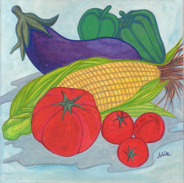 夏野菜たち」 by 浜田栗子｜Artmeter｜暮らしを彩るアートが、きっと