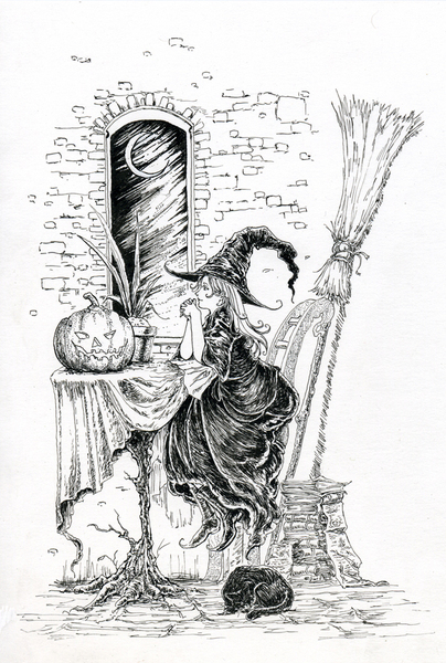 ハロウィンの夜の魔女」 by kavka｜Artmeter｜暮らしを彩るアートが