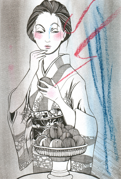 空想 幻想画 姑獲鳥 辻賽 Art Meter