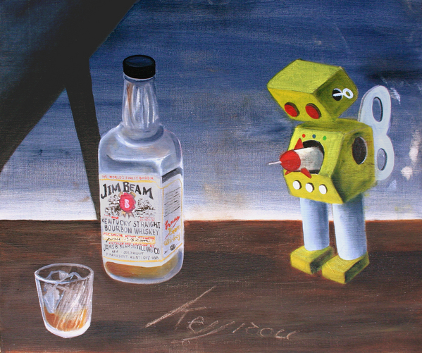 【好きなものに囲まれて居酒屋bar-グラスアート　イラスト　水彩画　原画 好きなものに囲まれて居酒屋bar-グラスアート イラスト 水彩画