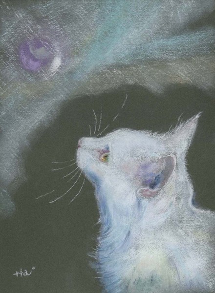 絵画 インテリア 油絵 F4-030819 白猫と女の子たち 絵画