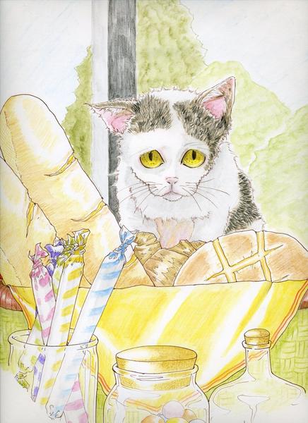 洗われた猫」 by mayu3｜Artmeter｜暮らしを彩るアートが