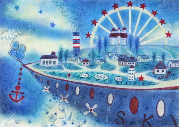 イラスト画 スカイシップタウン Rakko Art Meter