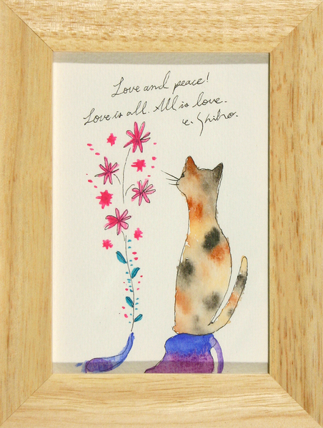 猫と花」 by えの木しい｜Artmeter｜暮らしを彩るアートが