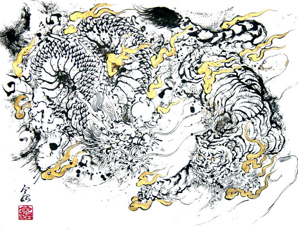 小柄龍に虎江戸時代M1152