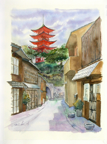 宮島五重塔」 by Mieko Arai｜Artmeter｜暮らしを彩るアートが