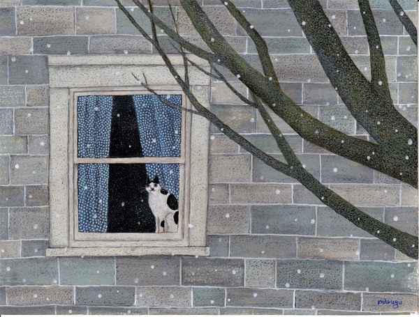 ノスタルジック画 冬の窓辺 Marugo Art Meter
