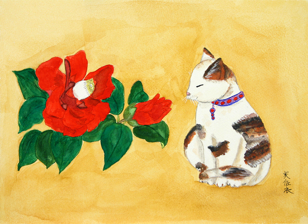 椿と猫 その2