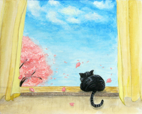 窓と猫