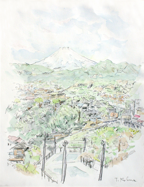 善波峠より冨士