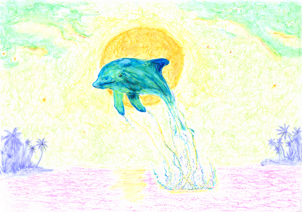 水しぶきをあげて