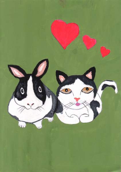 ウサギ&猫