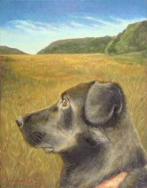 風景画「草原の犬」[Kawasaki] | ART-Meter