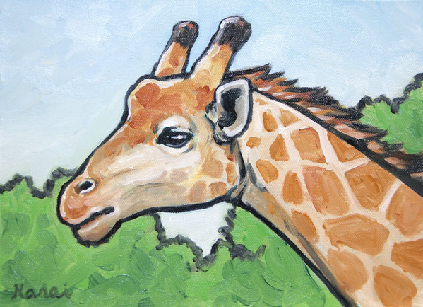 キリン ＃アート ＃絵画 ＃原画 ＃アクリル画 20cm角 絵画