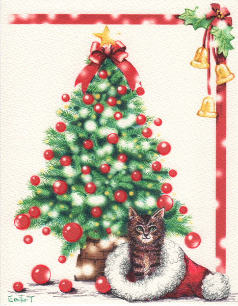 イラスト画 メリークリスマス Emiko Art Meter