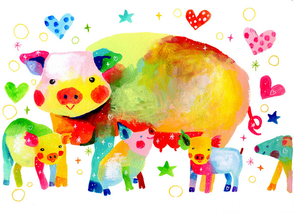 イラスト画 ブタのおかーたん 佐藤玲奈 Art Meter イラスト画 ブタのおかーたん 佐藤玲奈 Art Meter