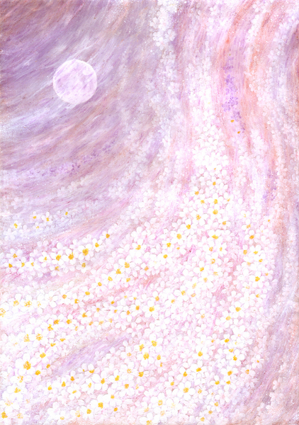 手描きイラスト✣創作水彩原画『朧桜』 朧桜」 by KAYANO｜Artmeter｜暮らしを彩るアートが、きっと見つかる