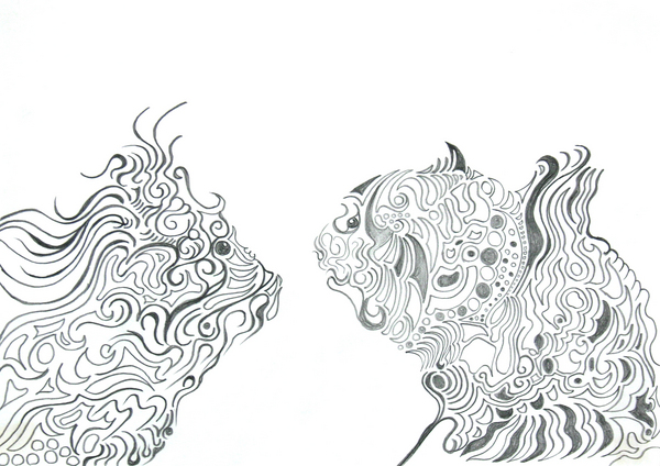 空想 幻想画 トラの夫婦 Art Meter