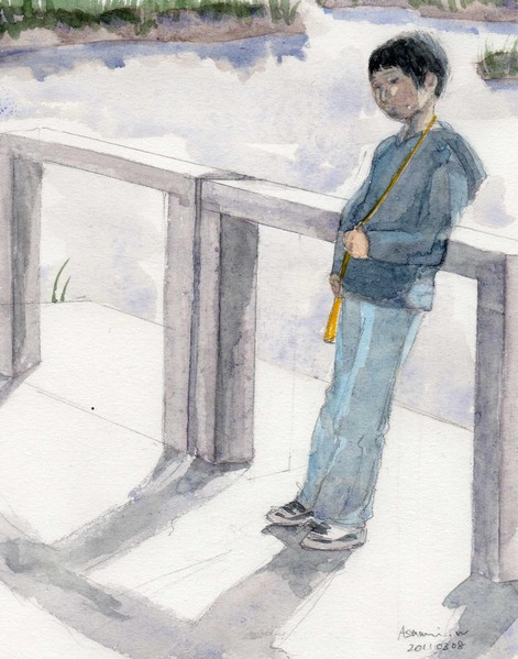 池のほとり