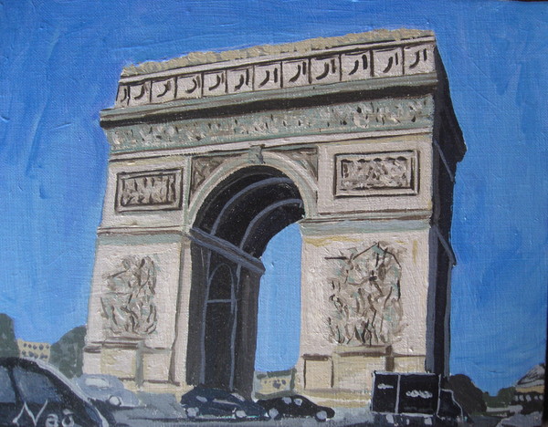 水彩画 パステル フランス パリ 凱旋門 絵画 水彩画 パステル パリ 凱旋門 絵画 絵画
