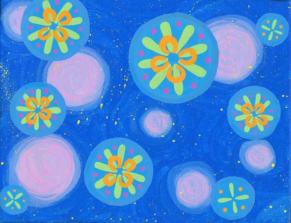 クラゲ海月水彩画絵画アート海油絵B4 水彩で海月