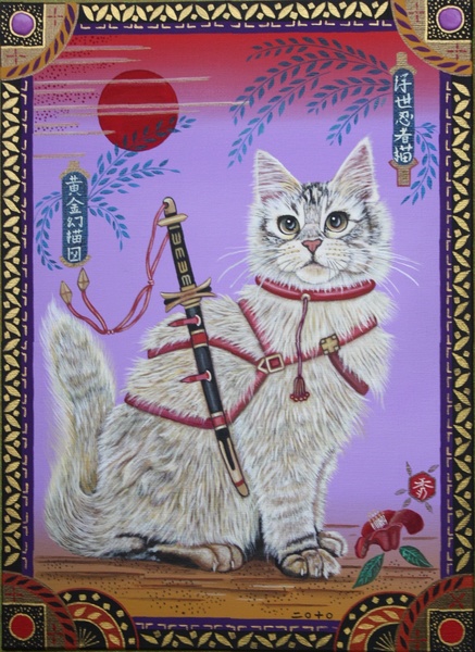 浮世忍者猫 黄金幻猫図」 by 田中 秀治｜Artmeter｜暮らしを彩るアート