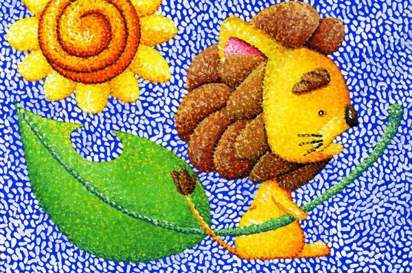 ライオンちゃんと葉っぱ