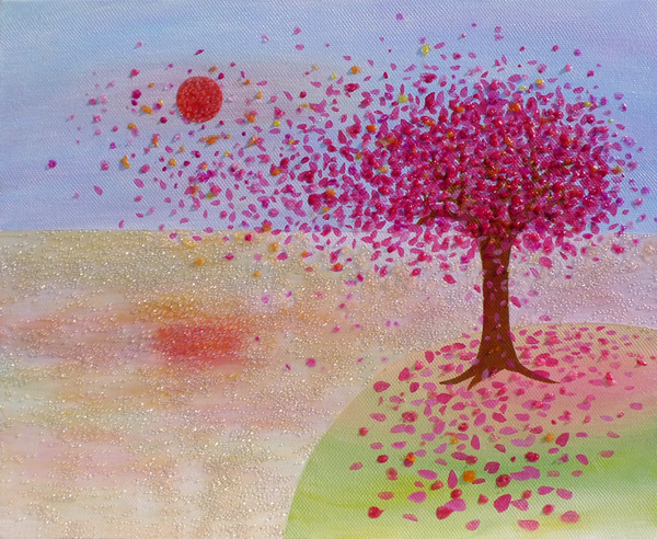 空想 幻想画 赤い光に包まれる海 林 麗君 Art Meter
