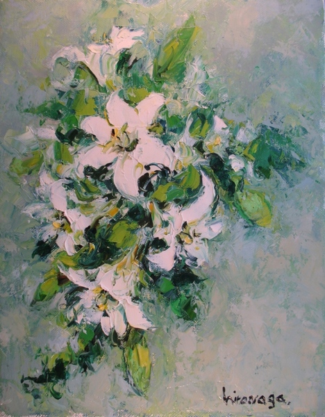 品多く 油絵 uF6-112402 花（ゆり） - 絵画/タペストリ