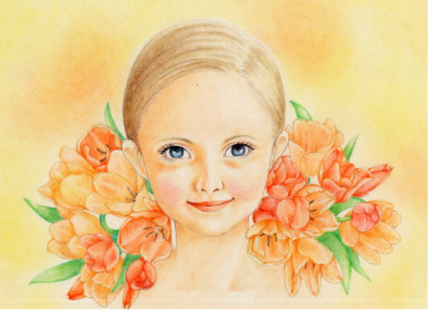 植物画 オレンジの少女 竹田久美子 Art Meter