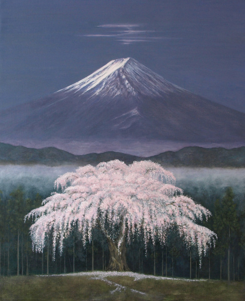 風景画 巨桜と富士 Jingu Art Meter