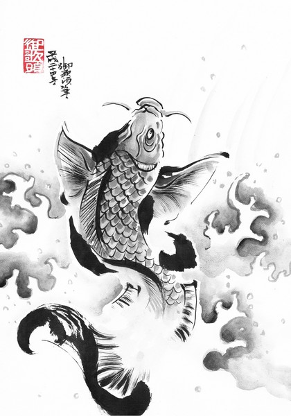 昇鯉20120424」 by 御歌頭|Artmeter|暮らしを彩るアートが 昇鯉20120424」 by 御歌頭|Artmeter|暮らしを彩るアートが