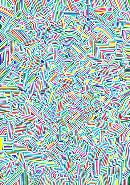 原画】自作イラスト「音の迷路」 ギター 現代アート 細密画 ペン画 一点物