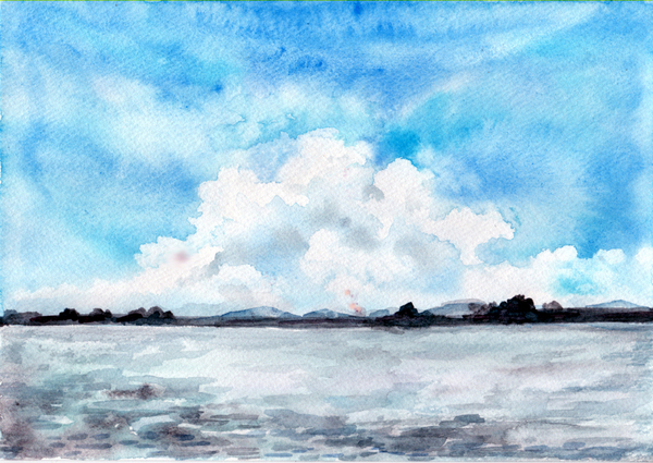 河のある風景：朝（パステル画・マット紙付き） 絵画 パステル画生活 通販｜Creema(クリーマ) 15873618